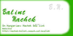 balint machek business card